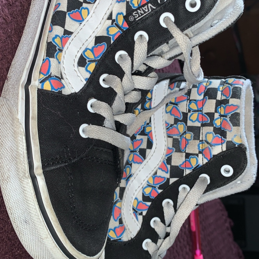 Vans Kids High-Top Sneakers - Black, White, and Multicolor